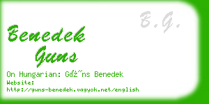 benedek guns business card